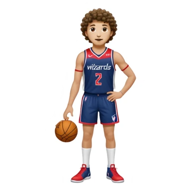 Curly hair short facial hair Washington Wizards Jersey white socks cover up the ankle legs and knees a right arm sleeve on your right arm full body Standing Tall sticker