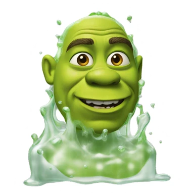 Shrek covered in clear liquid sticker