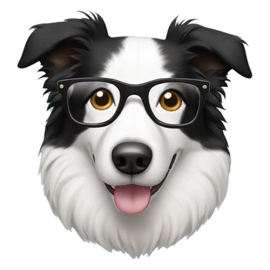 border collie with glasses sticker
