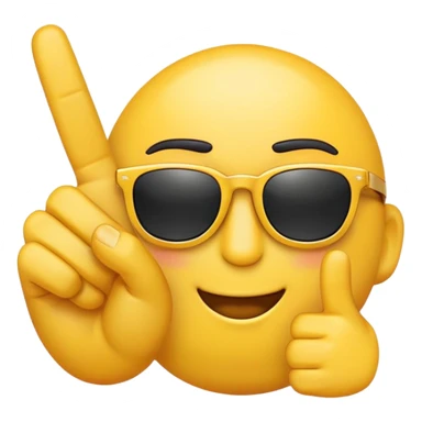Emoji with sunglasses sticking up the middle finger sticker