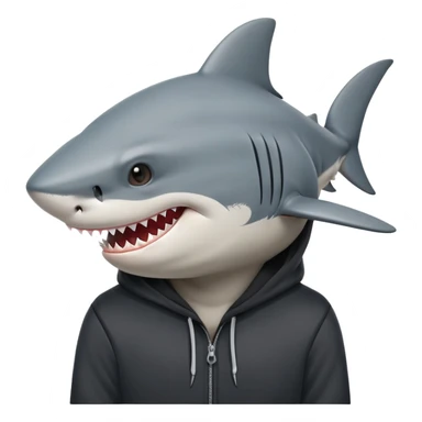 Shark with a black hoodie sticker