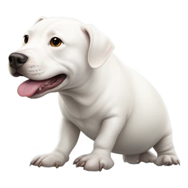 Beluga Whale with white pitbull on top of it  sticker