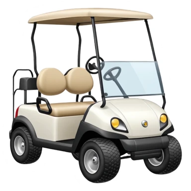 White golf cart with flat tire  sticker