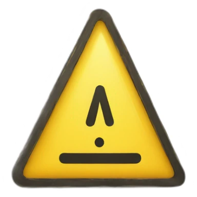 a yellow warning sign in a triangle form with an exclamation point sticker
