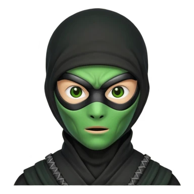 Alien wearing ninja mask sticker