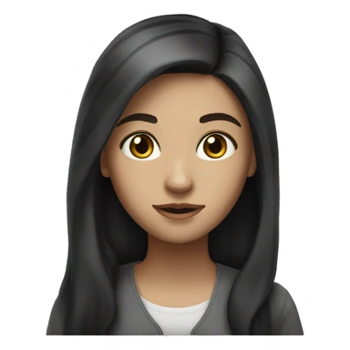 studing white girl wit long dark hair sticker