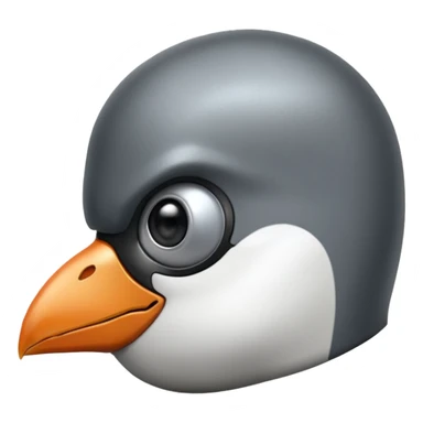 a linux penguen half face terminator sticker