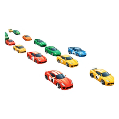 grandstands filled with cheering crowds, checkered flags waving, and traffic lights signaling the start, with a thrilling atmosphere of anticipation and speed. Sporty cars and motorcycles lined up at the starting line, ready to race, with a vibrant racetrack in the background. sticker