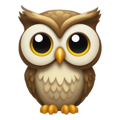 an owl with a plucked tail sticker