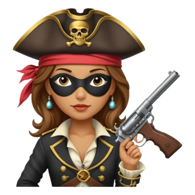 Lady Pirate With Gun sticker