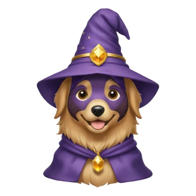 ￼ a dog wearing a wizard hat ￼ sticker