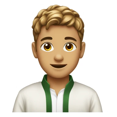 A boy wearing Eid utensils with a fashionable look sticker