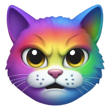 rainbow cat angry sticker