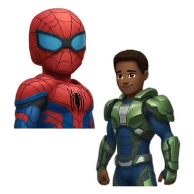 Halo Spartan and Spiderman sticker