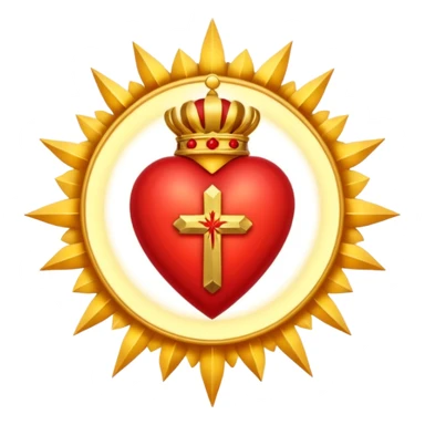 Sacred heart : A heart with rays around it and a cross at the top sticker