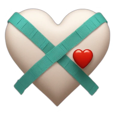 Heart has been bandaged over a broken heart sticker