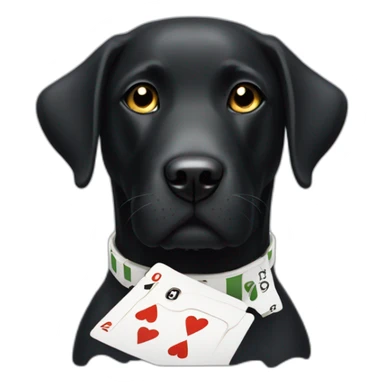 Black Labrador dog with white strip on his neck gambling sticker
