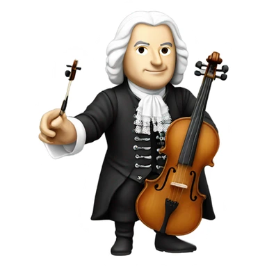 Johann Sebastian Bach holding violin sticker