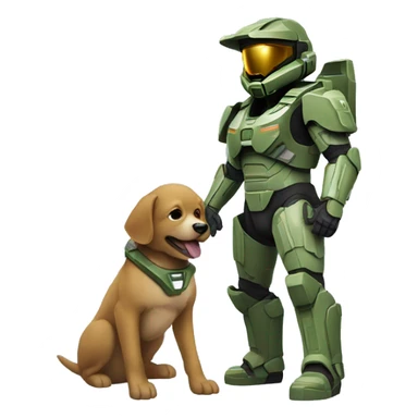 Master chief with a dog  sticker