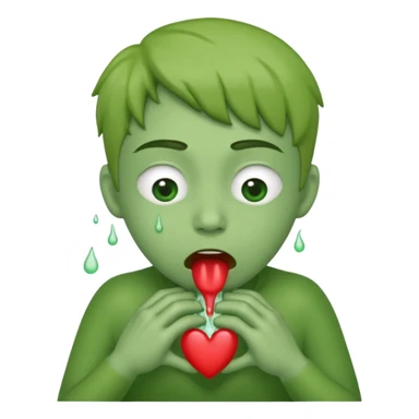 Heart eyes puking  sticker