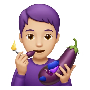 Face eating eggplant  sticker