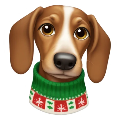 Wiener Dog in christmas sweater sticker