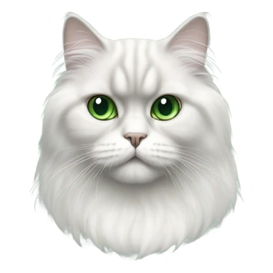 White and gray Persian cat with green eyes sticker