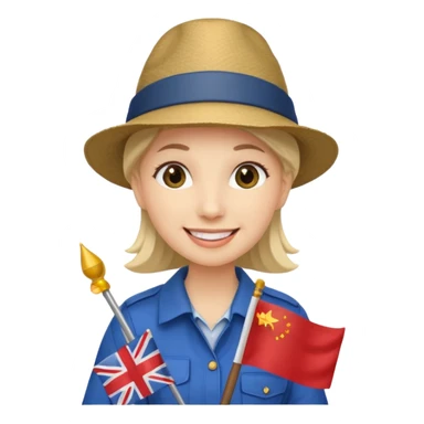 Guide + small flag, Tour Group. sticker