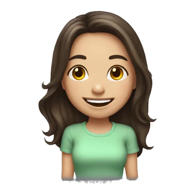 Giggly brunette girl sticker