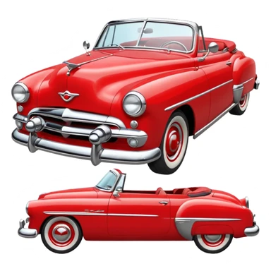 classic red converible 1950s sticker
