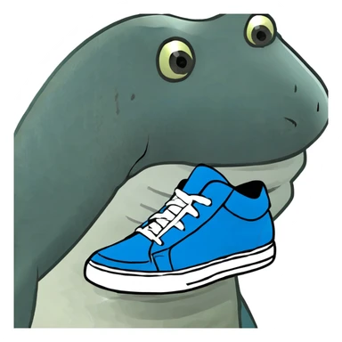 Tiburón con zapatillas azules sticker