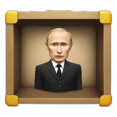halloween corpse vladimir putin in coffin suitcase wheelchair meat cube sticker