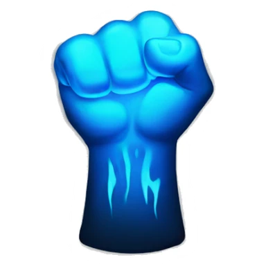 Fist covered in blue fire sticker