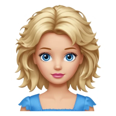 Barbie with messy hair sticker