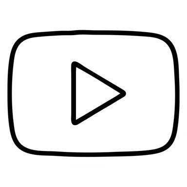 YouTube logo, play button in rounded rectangle sticker