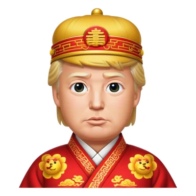 donald trump in traditional chinese garb sticker