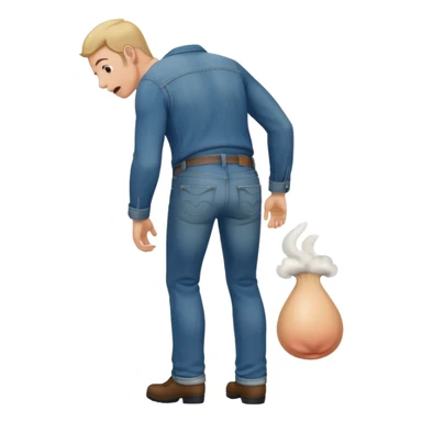 a man farting by his butt  sticker