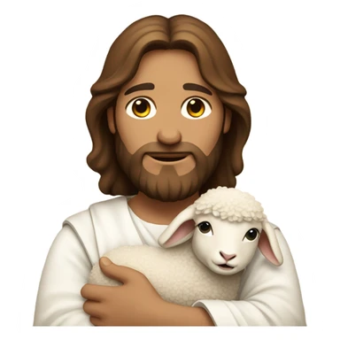 Jesus Christ holding a little lamb sticker