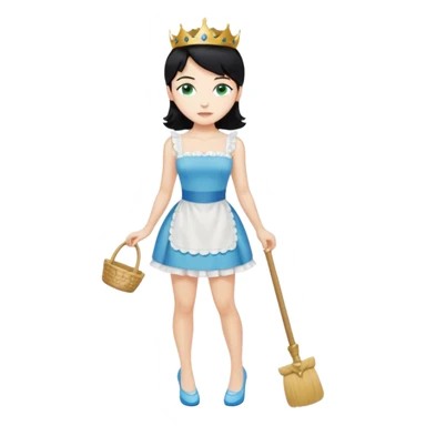 King, black hair, body, legst, blue eyes, shoes, maid blonde hair, green eyes, sexy short sleveless White dress, shoes sticker