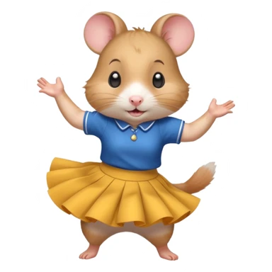 hamster  girl  dancing with skirt sticker