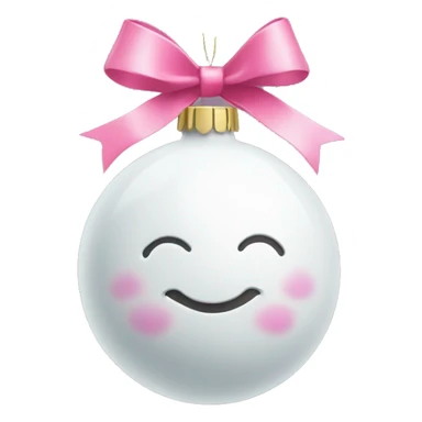 Plain White Christmas ornament with a pink bow on top sticker