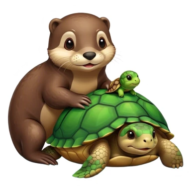 Otter in love with a turtle sticker