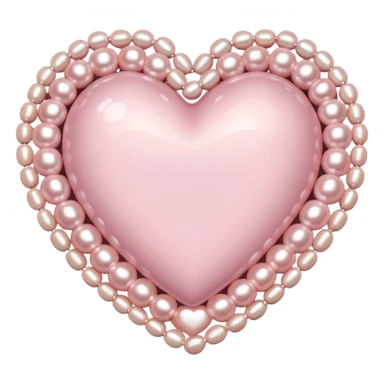 Pale pink heart with pale pink pearls around it  sticker