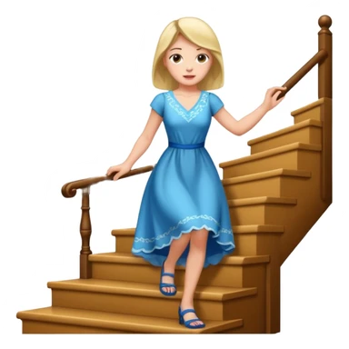 woman going upstair sticker