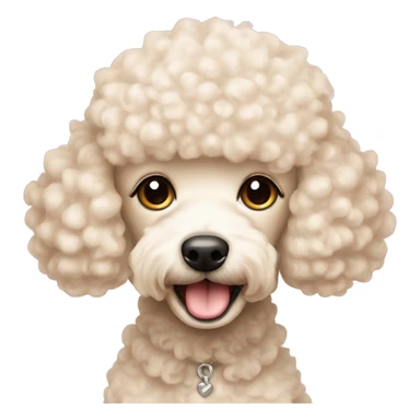 cream mini poodle good morning  sticker