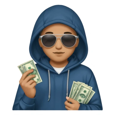 hoodie, sunglasses, money ALL DIGITAL sticker