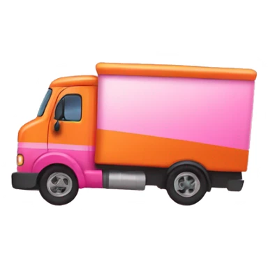 Orange and pink moving truck sticker