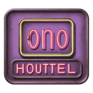 Mauve retro hotel sign sticker