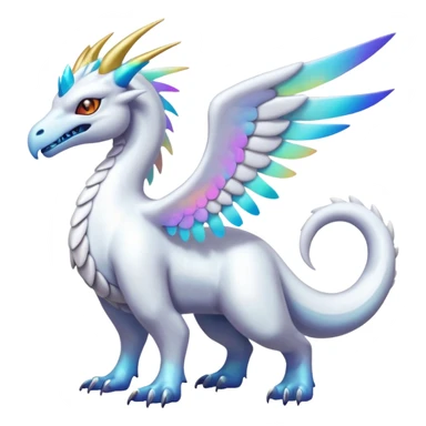 Shiny Exotic Colorful Amaura-Reshiram-Fakémon-hybrid-creature (full body)  sticker