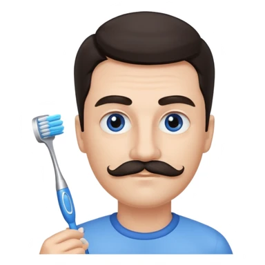 oval face with fair skin. His eyes were blue, and his eyebrows were dark and somewhat bushy. Above his upper lip he wore a small brush-like moustache, known as a "toothbrush moustache." His hair was dark and sticker